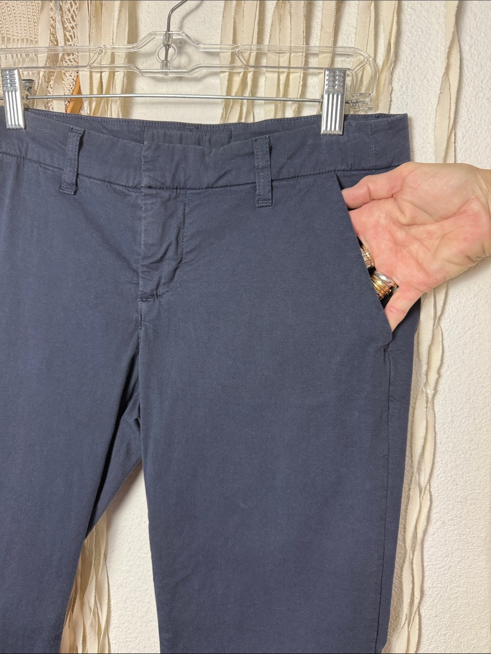 Frank & Eileen Wicklow Italian Chino Cotton Blend Trouser 8 in Charcoal Gray - Picture 3 of 13